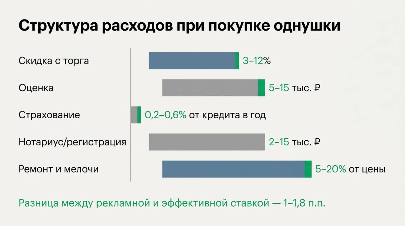 Структура расходов при покупке однушки